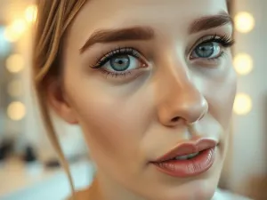Elegancki makijaż w odcieniach różu i beżu, idealnie dopełniający stylizację z fuksjową sukienką.